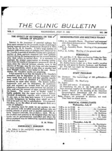 “The effect of ketonemia on the course of epilepsy” - Dr. Russell Wilder
