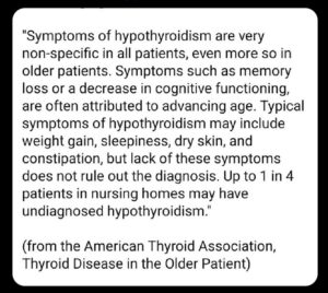 Symptoms of hypothyroidism in the older patient