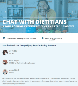 Joy speaking at End Diabetes Conference, October 2022