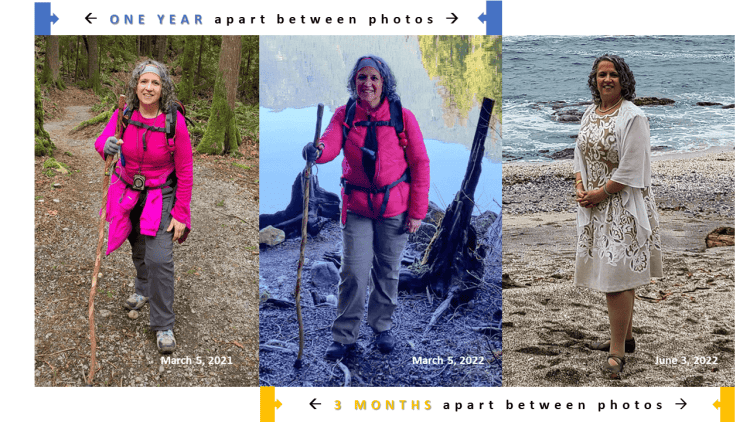 Collage after weight loss, just before becoming profoundly hypothyroid, being profoundly hypothyroid