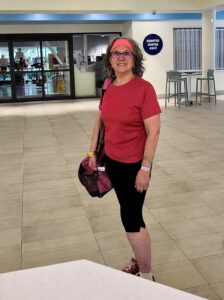 Joy still at it - going to the gym